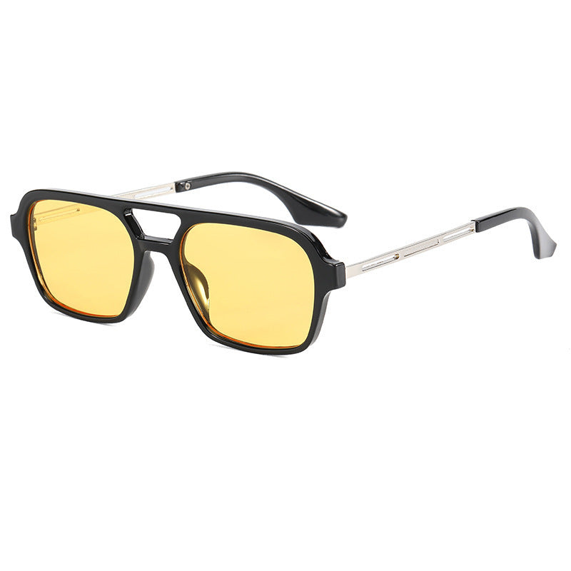 Sunglasses Star With The Same Retro Black Frame Double Beam Plain Glasses - L&M LIFE PRODUCTS