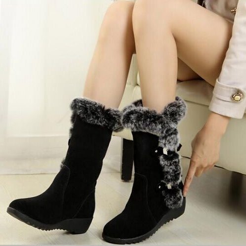 Snow Boots Mid-calf Faux Fur Plush Winter Women Boots - L&M LIFE PRODUCTS