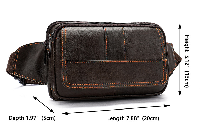 Leather Men's head leather waist bag - L&M LIFE PRODUCTS