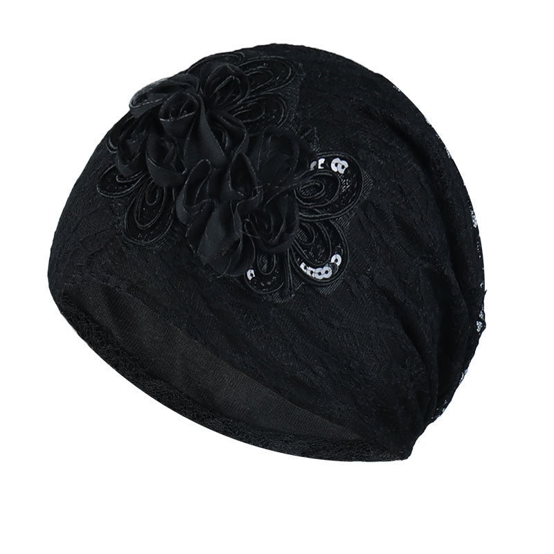 Casual Thin Lace Flower Pullover Hat - L&M LIFE PRODUCTS