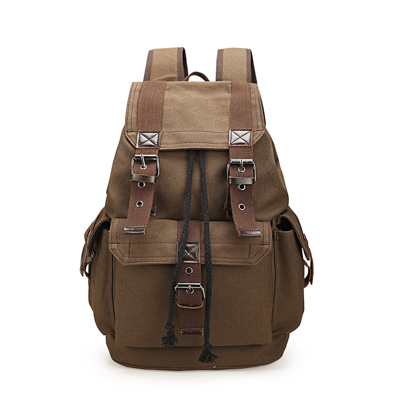 New Backpack Men's Backpack Large Capacity Canvas Bucket Bag Casual Men's Bag Travel Bag Primary and Secondary School Bags - L&M LIFE PRODUCTS