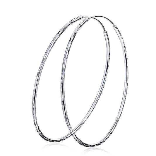 925 Sterling Silver Circle Endless Hoop Earrings for Women Girls - L&M LIFE PRODUCTS