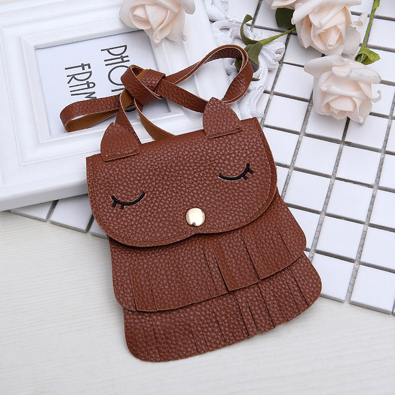 Girls change small bag children bags Pu all-match creative Xiekua package small fox tassel bag - L&M LIFE PRODUCTS