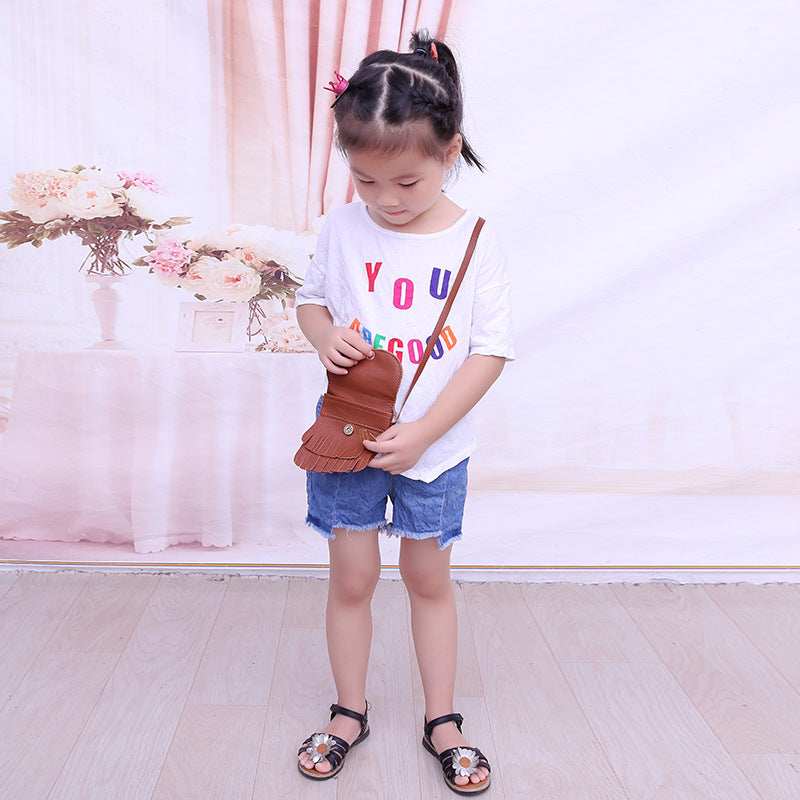 Girls change small bag children bags Pu all-match creative Xiekua package small fox tassel bag - L&M LIFE PRODUCTS