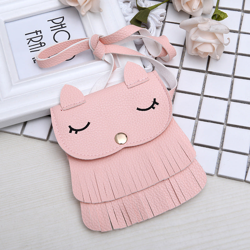 Girls change small bag children bags Pu all-match creative Xiekua package small fox tassel bag - L&M LIFE PRODUCTS