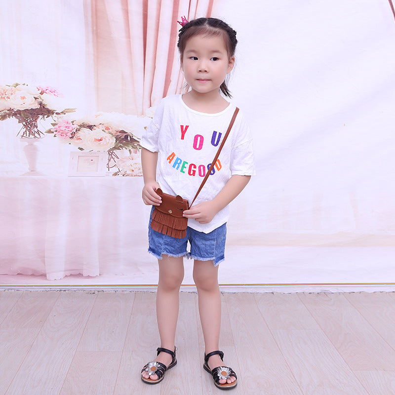 Girls change small bag children bags Pu all-match creative Xiekua package small fox tassel bag - L&M LIFE PRODUCTS