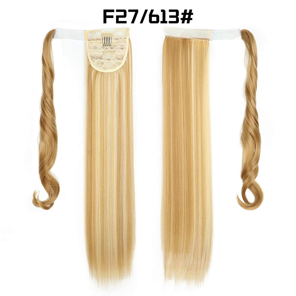 European And American Long Straight Hair Velcro Ponytail - L&M LIFE PRODUCTS