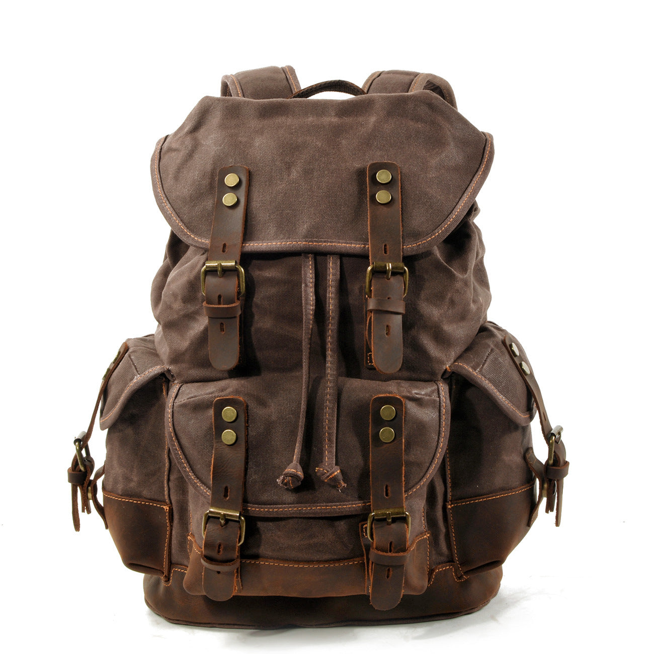 Canvas stitching leather mountaineering bag - L&M LIFE PRODUCTS