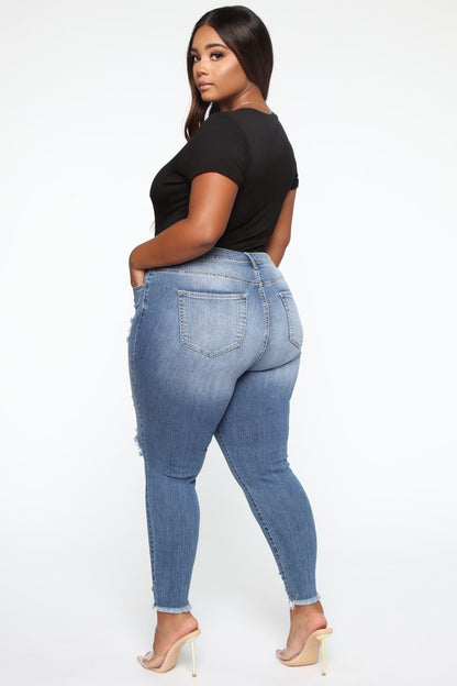 Stretch Ripped Women Plus Size Jeans Plus Size Jeans - L&M LIFE PRODUCTS