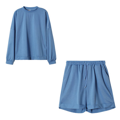 Two-Piece Suit Of Round Neck Top And Loose Shorts - L&M LIFE PRODUCTS