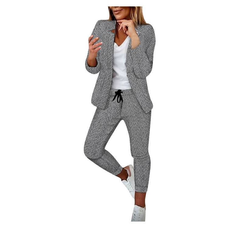 New Plaid Casual Women's Straight Trousers Suit - L&M LIFE PRODUCTS