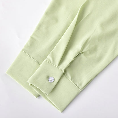 Solid Color Sexy Pleated Shirt Dress Women - L&M LIFE PRODUCTS