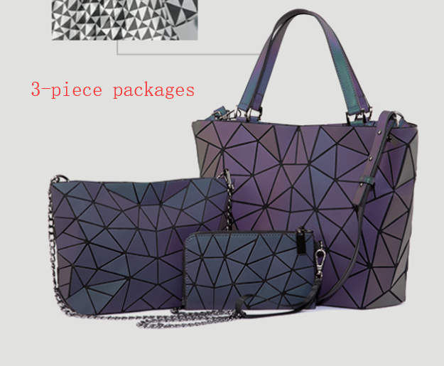 Luminous Makeup Bag Lattice Design Geometric Bag - L&M LIFE PRODUCTS