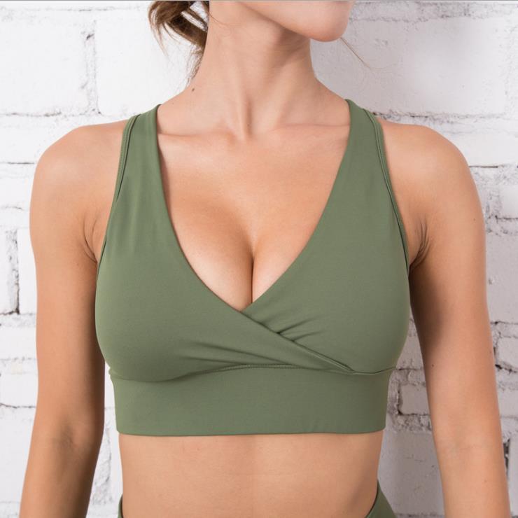 Women's quick-drying sports bra women's yoga clothing Shock-collecting V-neck sexy fitness sports underwear - L&M LIFE PRODUCTS