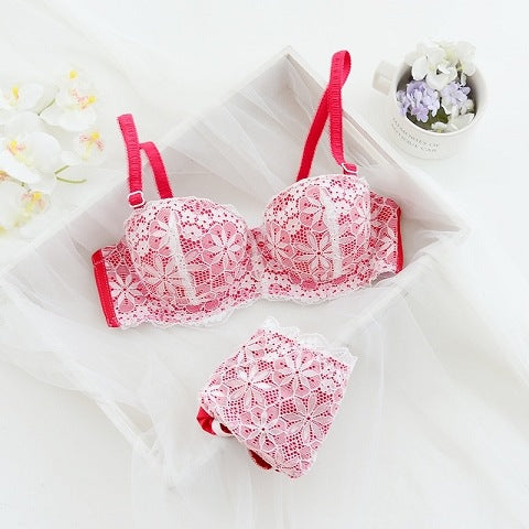 Half-cup Sexy Student Underwear Set With Lace Tops - L&M LIFE PRODUCTS