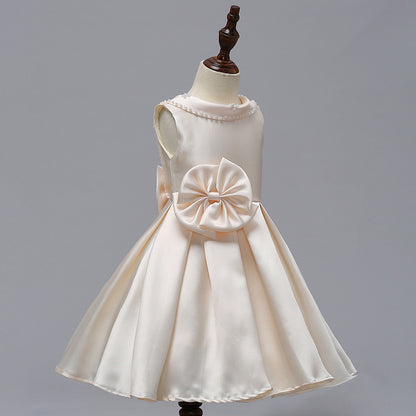 Mei Qiai children dress a shoulder dress flower princess skirt Tutu thick satin wedding dress show children clothing - L&M LIFE PRODUCTS