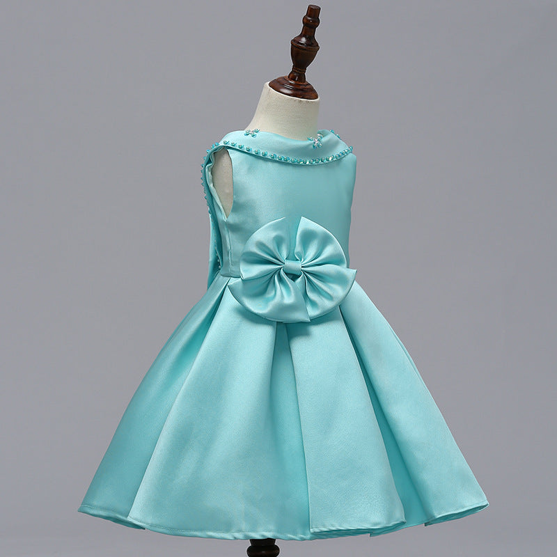 Mei Qiai children dress a shoulder dress flower princess skirt Tutu thick satin wedding dress show children clothing - L&M LIFE PRODUCTS