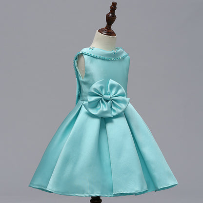 Mei Qiai children dress a shoulder dress flower princess skirt Tutu thick satin wedding dress show children clothing - L&M LIFE PRODUCTS