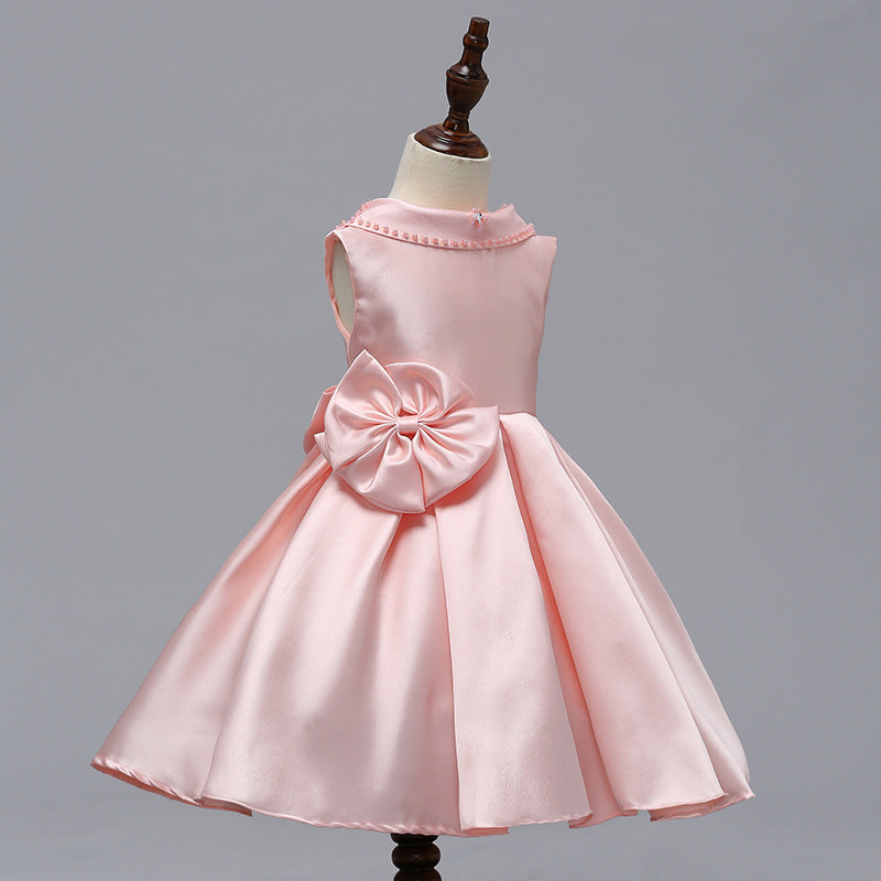 Mei Qiai children dress a shoulder dress flower princess skirt Tutu thick satin wedding dress show children clothing - L&M LIFE PRODUCTS