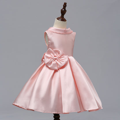 Mei Qiai children dress a shoulder dress flower princess skirt Tutu thick satin wedding dress show children clothing - L&M LIFE PRODUCTS