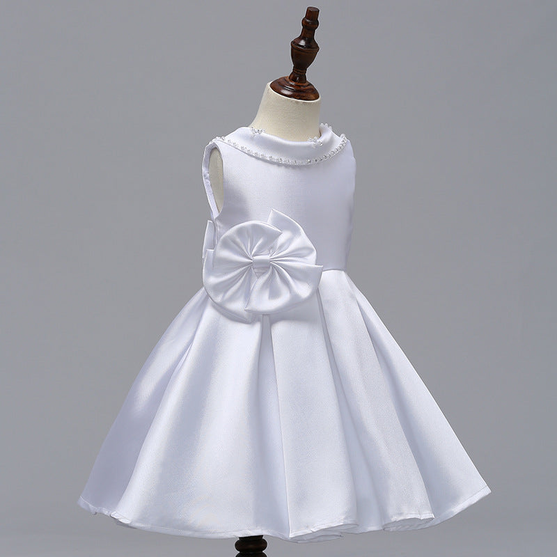 Mei Qiai children dress a shoulder dress flower princess skirt Tutu thick satin wedding dress show children clothing - L&M LIFE PRODUCTS