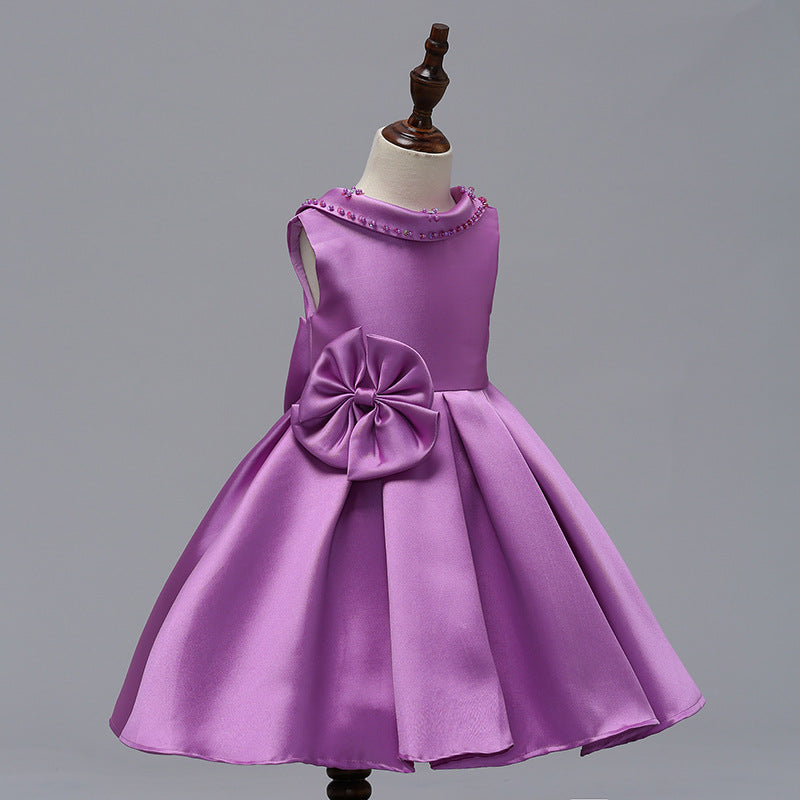 Mei Qiai children dress a shoulder dress flower princess skirt Tutu thick satin wedding dress show children clothing - L&M LIFE PRODUCTS
