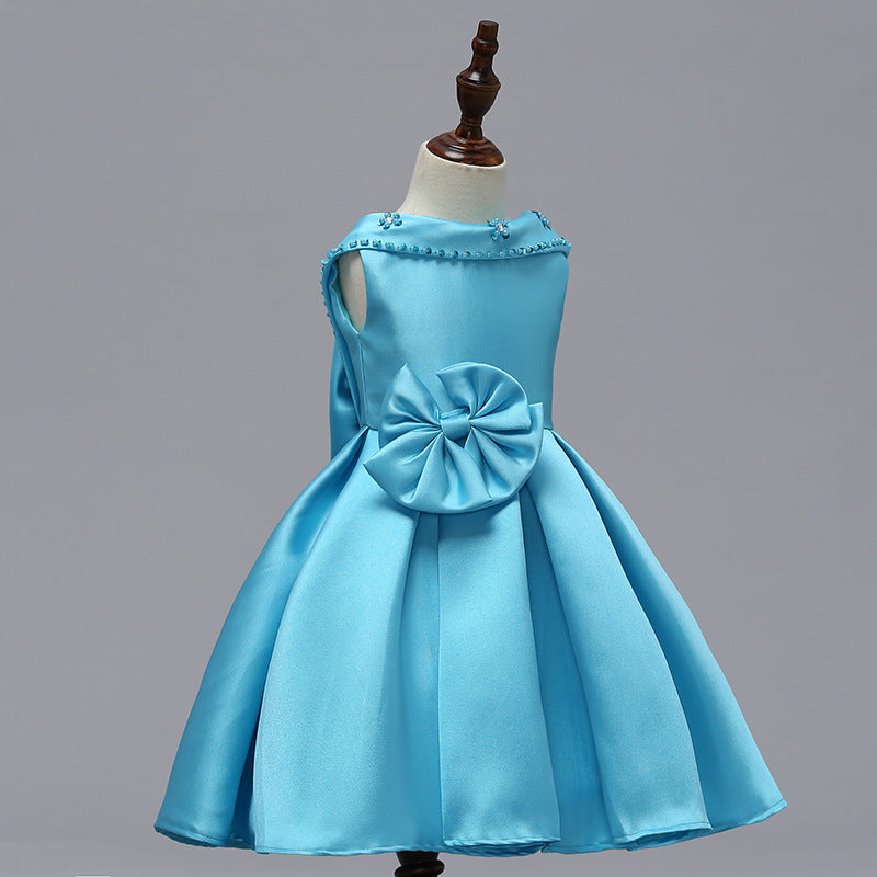 Mei Qiai children dress a shoulder dress flower princess skirt Tutu thick satin wedding dress show children clothing - L&M LIFE PRODUCTS
