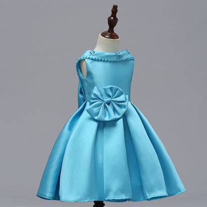 Mei Qiai children dress a shoulder dress flower princess skirt Tutu thick satin wedding dress show children clothing - L&M LIFE PRODUCTS