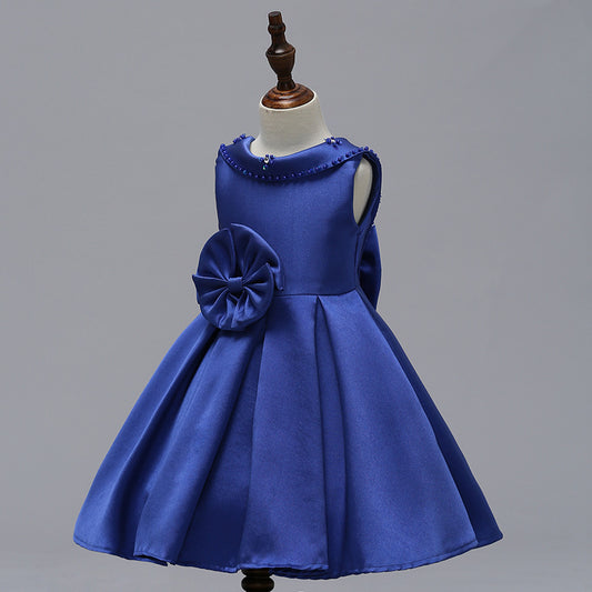 Mei Qiai children dress a shoulder dress flower princess skirt Tutu thick satin wedding dress show children clothing - L&M LIFE PRODUCTS