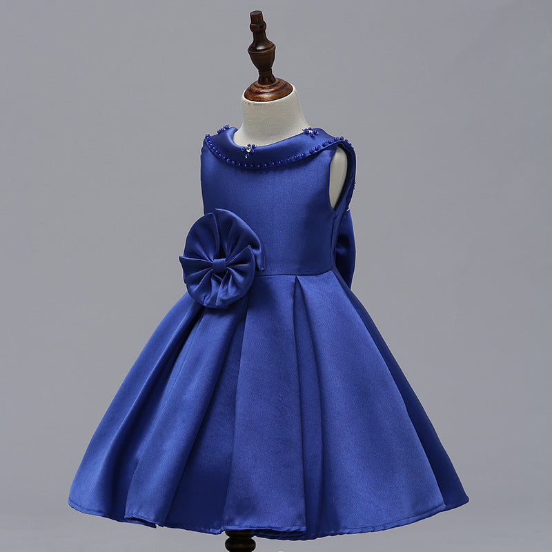 Mei Qiai children dress a shoulder dress flower princess skirt Tutu thick satin wedding dress show children clothing - L&M LIFE PRODUCTS