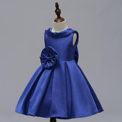 Mei Qiai children dress a shoulder dress flower princess skirt Tutu thick satin wedding dress show children clothing - L&M LIFE PRODUCTS
