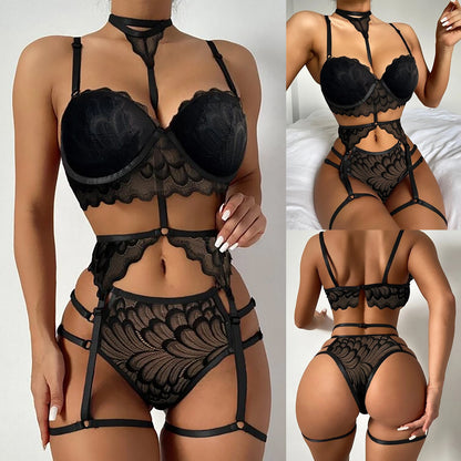 Ladies Sexy Suspenders Sequined Silver Silk Nightdress Sexy Lingerie - L&M LIFE PRODUCTS