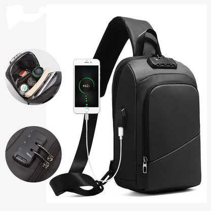 Anti-theft Lock Upscale Chest Bag Men Shoulder Bags USB Charging Crossbody Bags Summer Short Trip Travel Messengers Bag Unisex - L&M LIFE PRODUCTS