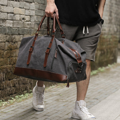 Retro canvas tote bag travel bag male fashion trend large capacity short-distance travel luggage bag shoulder bag male - L&M LIFE PRODUCTS