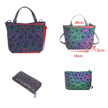 Luminous Makeup Bag Lattice Design Geometric Bag - L&M LIFE PRODUCTS