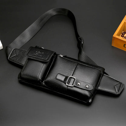Men's Waist Bag Sports Leather Bag Chest Bag Casual Shoulder Bag Messenger Bag - L&M LIFE PRODUCTS