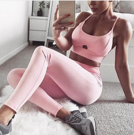 Yoga Set New  Solid Crop Top Long Pant Athleisure Women Suit Gym Sports BraLegging Two Piece Set Sportswear - L&M LIFE PRODUCTS