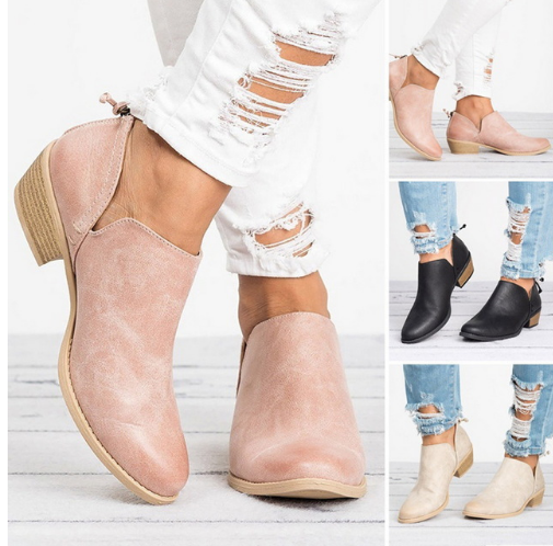 Autumn Women Shoes Retro High Heel Ankle Boots - L&M LIFE PRODUCTS