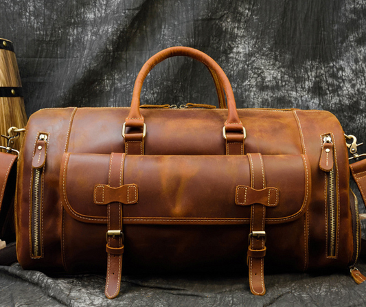 Retro Crazy Horse Leather Men's Travel Bag - L&M LIFE PRODUCTS