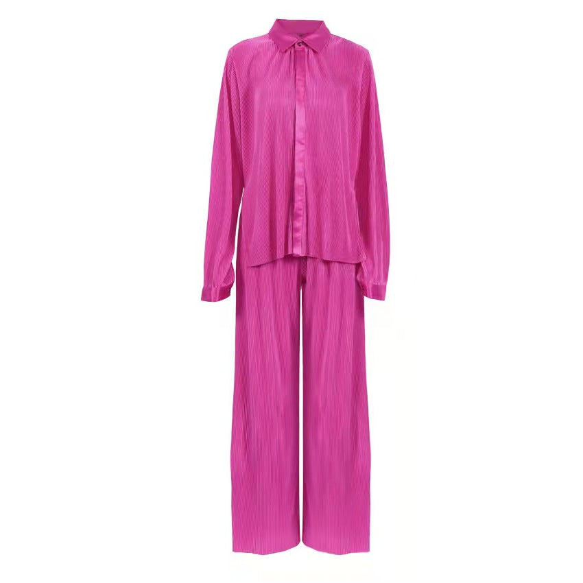 New Autumn And Winter Pleated Shirt  Pleated Trousers Suit - L&M LIFE PRODUCTS