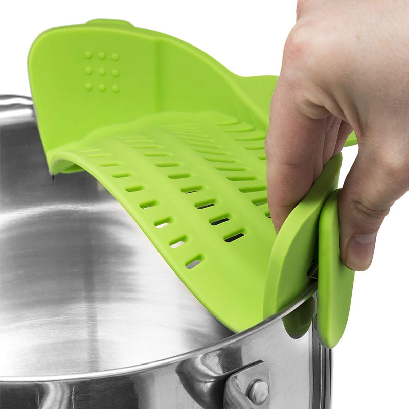 Universal Silicone Clip-on Pan Pot Strainer Anti-spill Pasta Pot Strainer Food Grade Rice Fruit Colander Strainer - L&M LIFE PRODUCTS