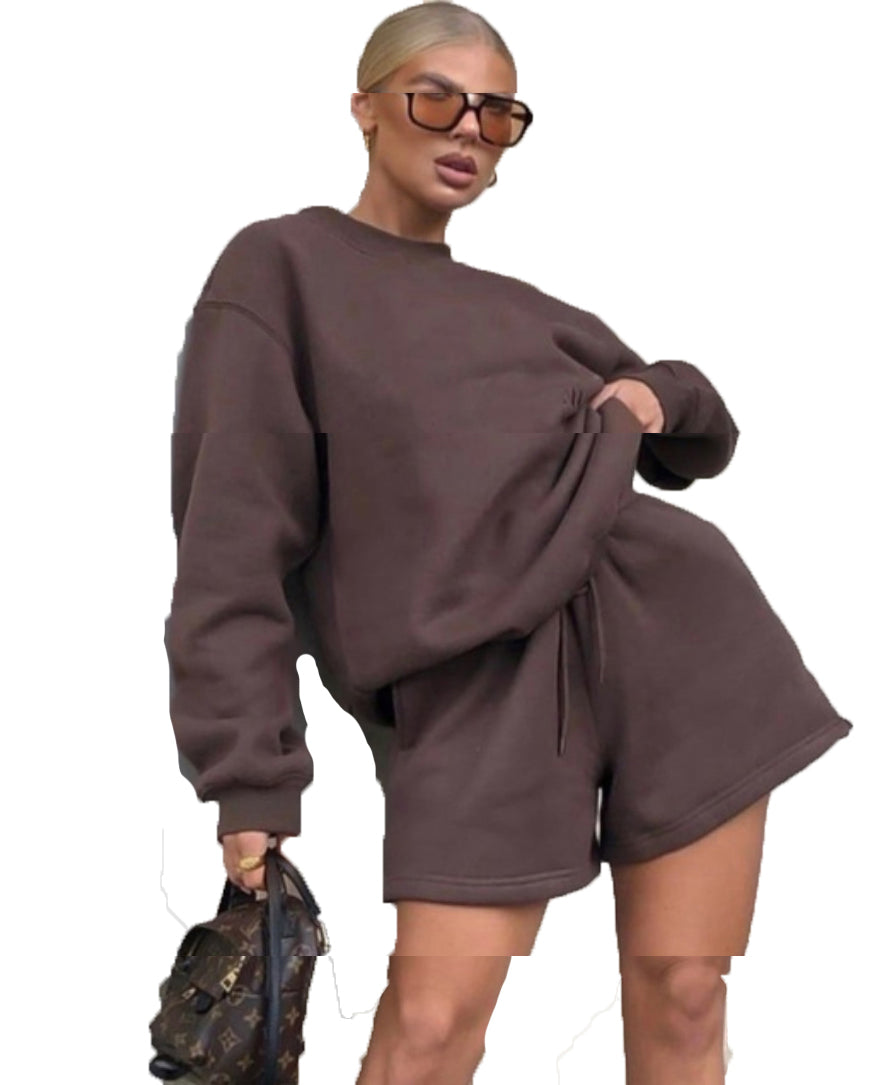 Two-Piece Suit Of Round Neck Top And Loose Shorts - L&M LIFE PRODUCTS