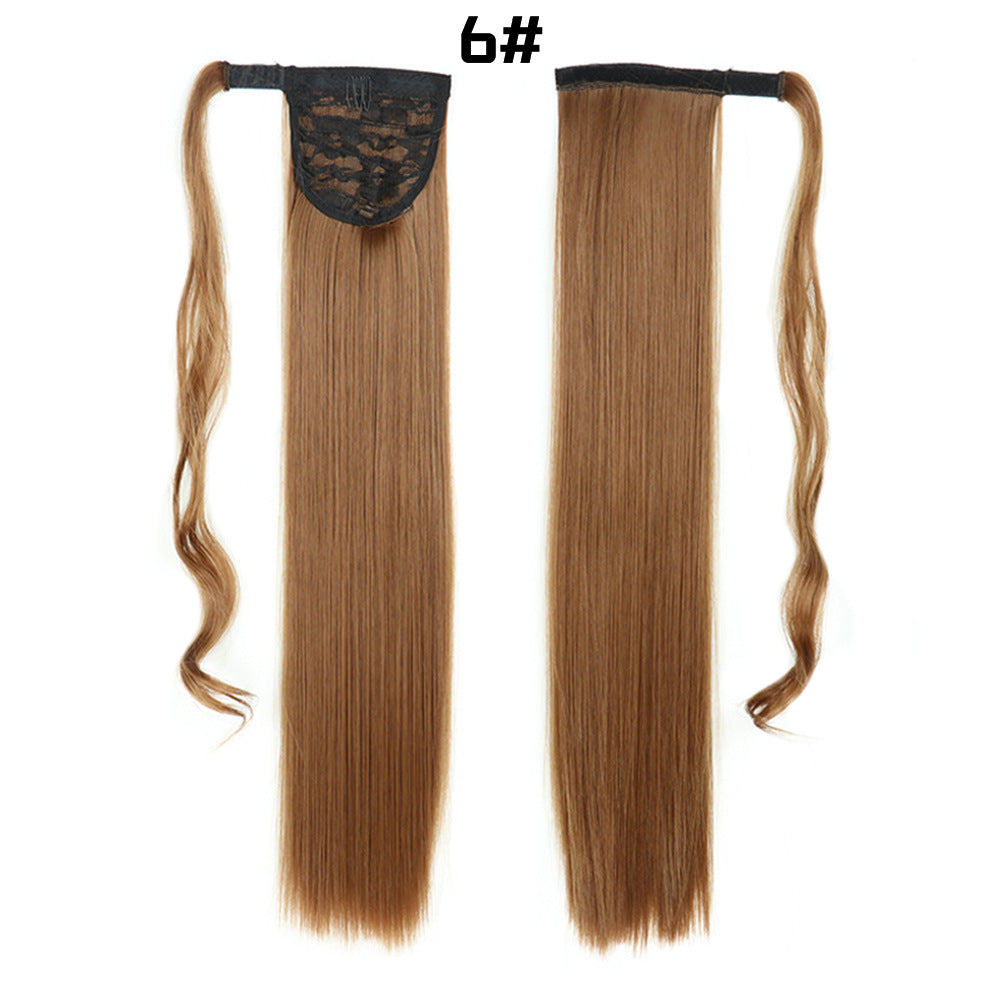 European And American Long Straight Hair Velcro Ponytail - L&M LIFE PRODUCTS