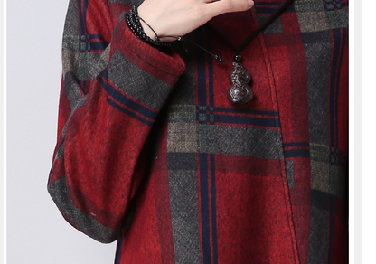 Woolen Dress Large Size Retro Plaid Autumn And Winter - L&M LIFE PRODUCTS