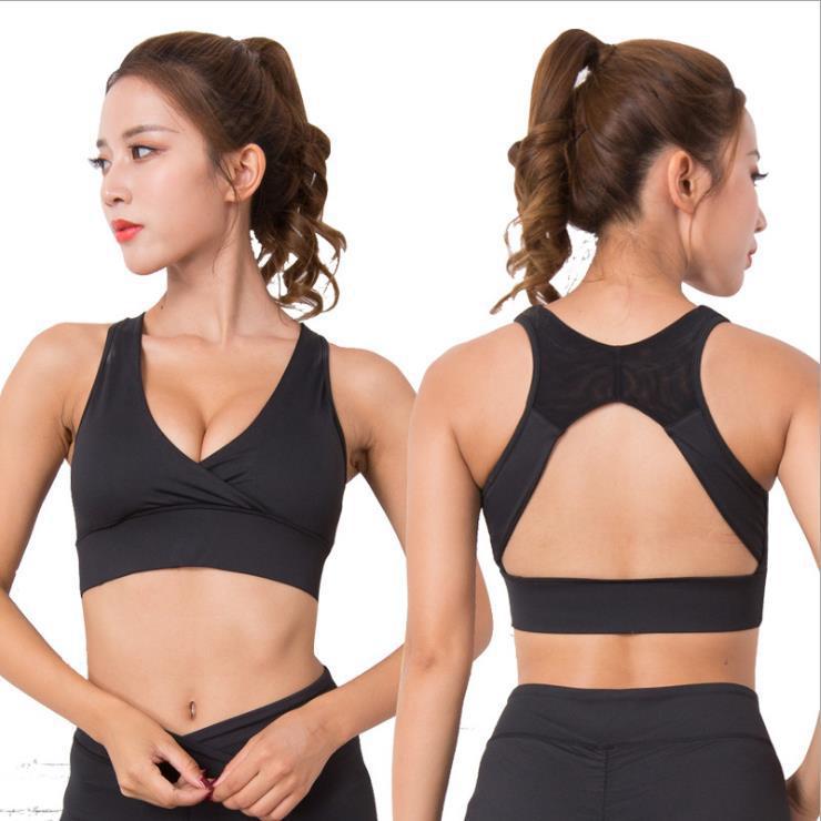 Women's quick-drying sports bra women's yoga clothing Shock-collecting V-neck sexy fitness sports underwear - L&M LIFE PRODUCTS