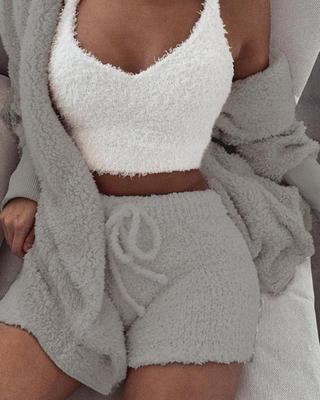 Long Sleeve Crop Tank Top Shorts Pajama Set - L&M LIFE PRODUCTS