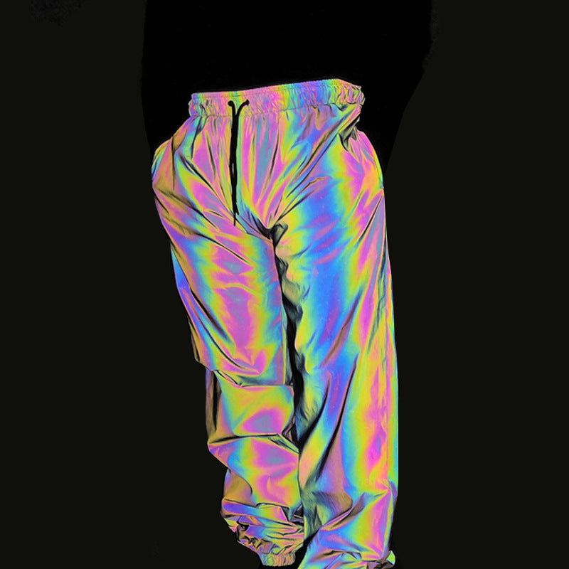 Men Autumn Winter Seven Colored Night Reflective Pants Street Dance Jogger Pants Unisex Couple Hip Hop Punk Trousers - L&M LIFE PRODUCTS