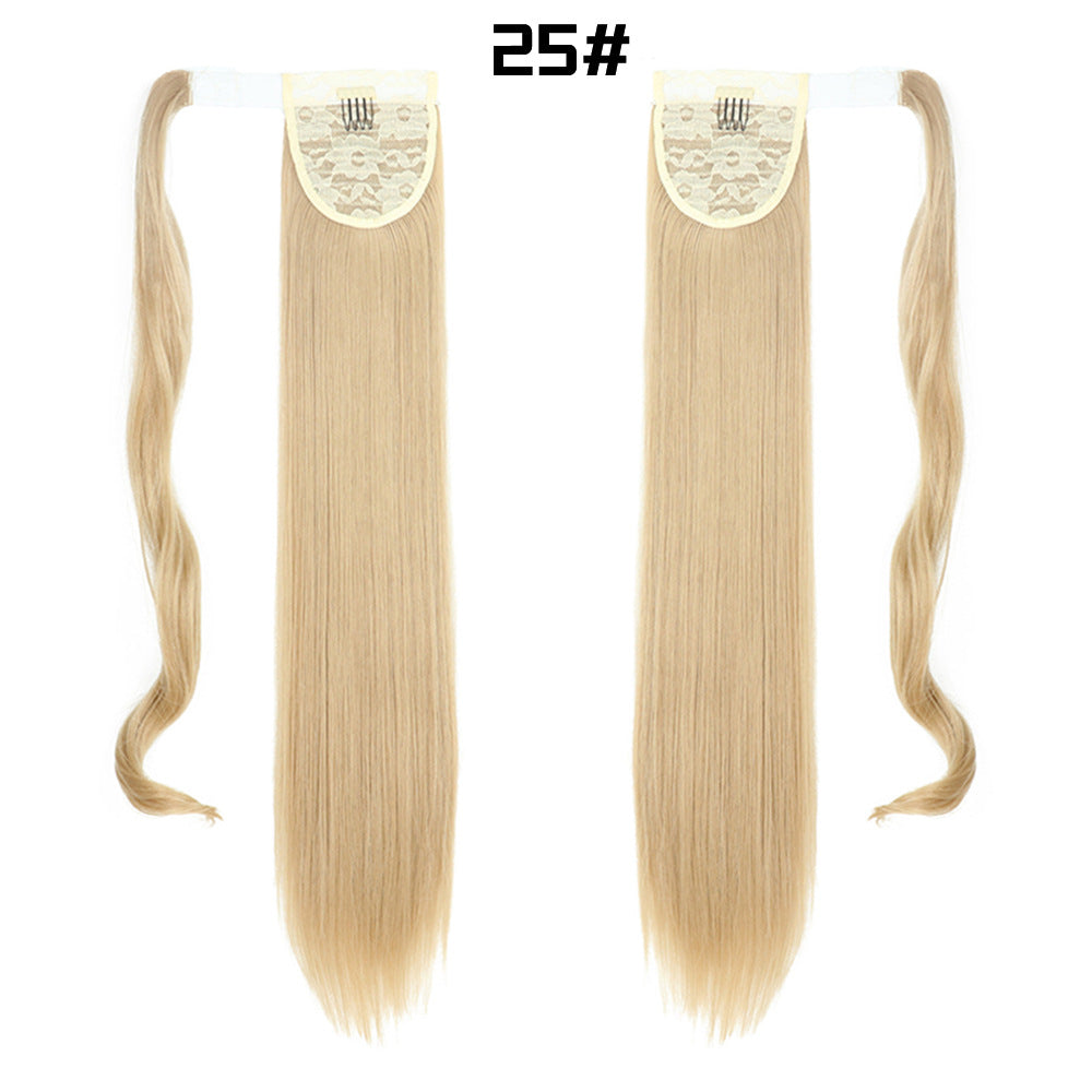 European And American Long Straight Hair Velcro Ponytail - L&M LIFE PRODUCTS