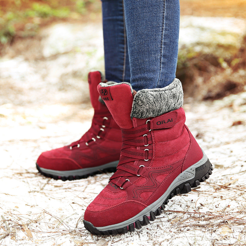 Women Ankle Boots Winter Shoes Woman Snow Boots Mother Warm Shoes Lace Up - L&M LIFE PRODUCTS