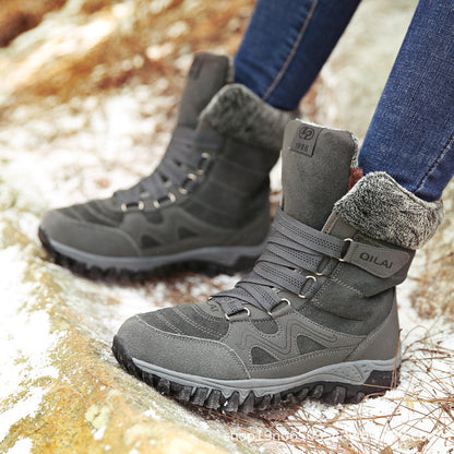 Women Ankle Boots Winter Shoes Woman Snow Boots Mother Warm Shoes Lace Up - L&M LIFE PRODUCTS